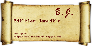 Böhler Január névjegykártya